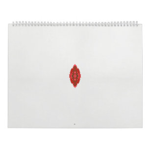 Een rood en bruin ontwerp op een witte achtergrond kalender