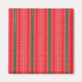 Een rood en groen gestreepte achtergrond magneet (Voorkant)