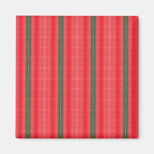 Een rood en groen gestreepte achtergrond magneet (Voorkant)