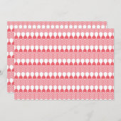 Een rood en roze geometrisch patroon met interlo bedankkaart (Voorkant / Achterkant)