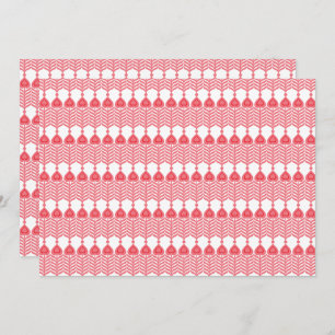 Een rood en roze geometrisch patroon met interlo bedankkaart