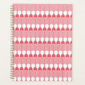 Een rood en roze geometrisch patroon met interlo planner (Voorkant)