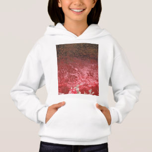 een rood en zwart schilderij met een rode achtergr