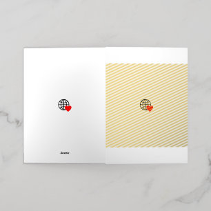 Een rood hartsymbool gemaakt met vloeiende, gedurf folie wenskaart