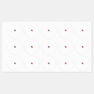 Een rood hartsymbool gemaakt met vloeiende, gedurf labels