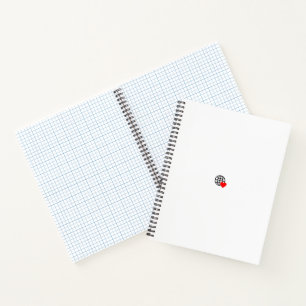 Een rood hartsymbool gemaakt met vloeiende, gedurf notitieboek