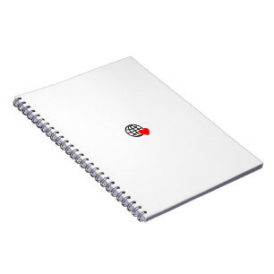 Een rood hartsymbool gemaakt met vloeiende, gedurf notitieboek