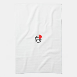 Een rood hartsymbool gemaakt met vloeiende, gedurf theedoek