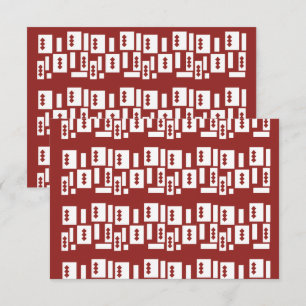 Een rood tapijt met een getextureerd patroon is ve bedankkaart