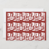 Een rood tapijt met een getextureerd patroon is ve save the date (Achterkant)