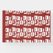 Een rood tapijt met een getextureerd patroon is ve spandoek (Horizontaal)