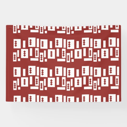 Een rood tapijt met een getextureerd patroon is ve spandoek (Horizontaal)