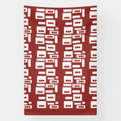 Een rood tapijt met een getextureerd patroon is ve spandoek (Verticaal)