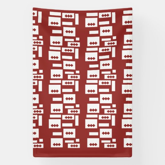 Een rood tapijt met een getextureerd patroon is ve spandoek (Verticaal)