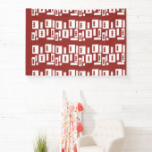 Een rood tapijt met een getextureerd patroon is ve spandoek (Insitu)