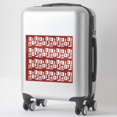 Een rood tapijt met een getextureerd patroon is ve sticker (Koffer)
