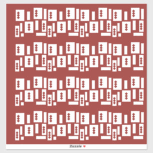 Een rood tapijt met een getextureerd patroon is ve sticker