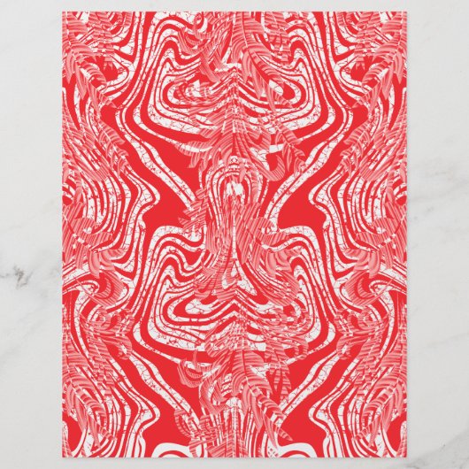 Een rood-wit afbeelding van een patroon op een wit (Achterkant)