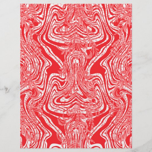 Een rood-wit afbeelding van een patroon op een wit (Voorkant)