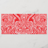 Een rood-wit afbeelding van een patroon op een wit menu (Voorkant)