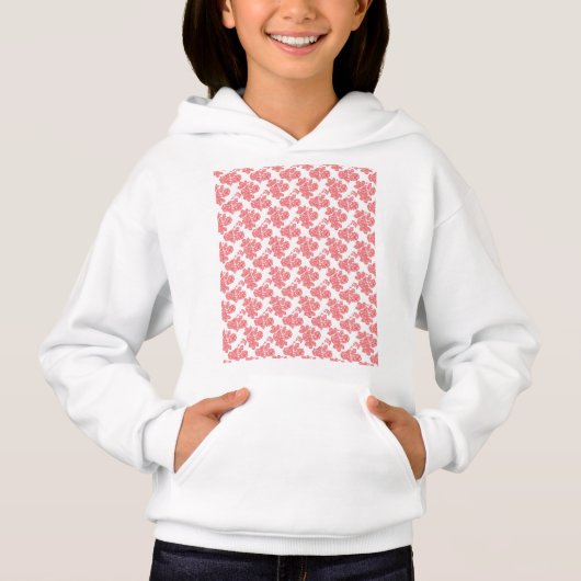 Een rood-wit bloempatroon op een witte achtergrond (Voorkant)