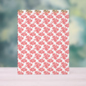 Een rood-wit bloempatroon op een witte achtergrond acryl bord (Neutraal)