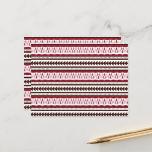 Een rood-wit gestreept patroon briefkaart