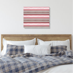 Een rood-wit gestreept patroon canvas afdruk