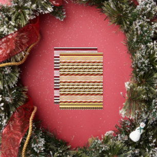 Een rood-wit gestreept patroon folie feestdagen briefkaart