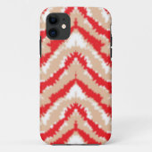 Een rood-wit zigzagpatroon op een witte achtergron Case-Mate iPhone case (Achterkant)