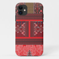 Een rood-zwart schilderij met een rood hart erop