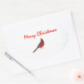 Een roodvogel Kerst sticker (Envelop)