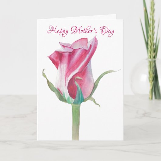 Eén Roos Moederdag Kaart (Voorkant)