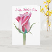 Eén Roos Moederdag Kaart (Gele Bloem)