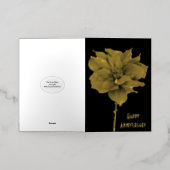 Eén Roos op zwart Folie Feestdagenkaart (Buiten Laag)