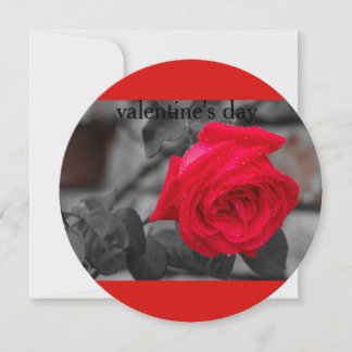 een roos voor Valentijnsdag op Uitnodigingscirkel Kaart