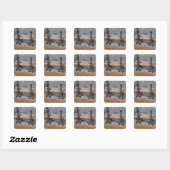 Een rooster vierkante sticker (Vel)