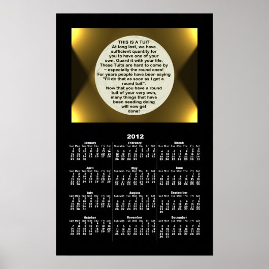 Een Round Tuit kalender ~ afdrukken Poster (Voorkant)