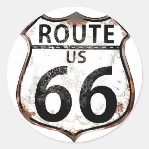Een route 66 verkeersbord ronde sticker