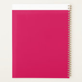 Een roze achtergrond met een witte rand planner (Achterkant)