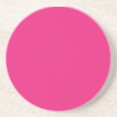 Een roze achtergrond met een zwarte rand zandsteen onderzetter (Voorkant)
