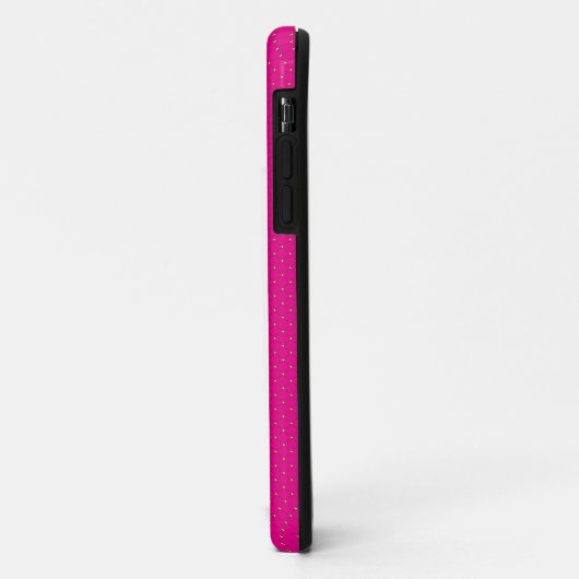Een roze achtergrond met witte stippen Case-Mate iPhone case (Achterkant/links)