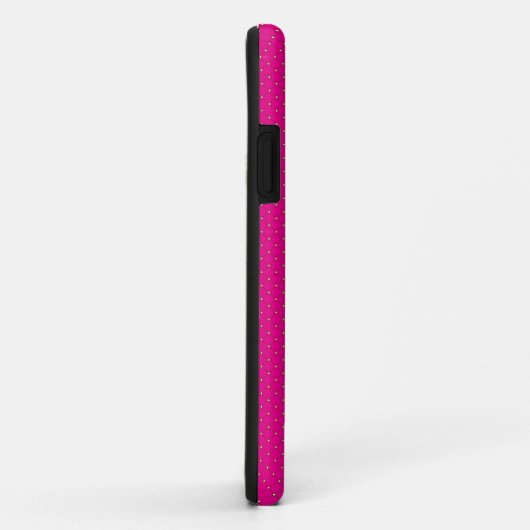 Een roze achtergrond met witte stippen Case-Mate iPhone case (Achterkant/rechts)