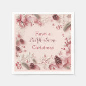 Een roze-alicieuze kerst servet (Voorkant)