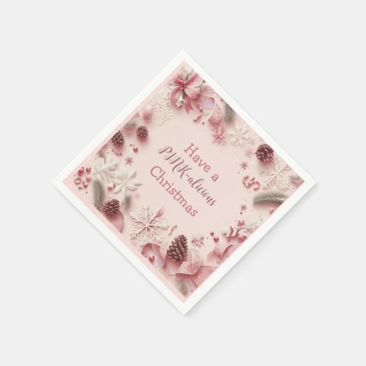 Een roze-alicieuze kerst servet (Hoek)