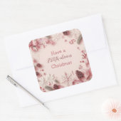 Een roze-alicieuze kerst vierkante sticker (Envelop)