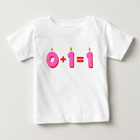 Eén roze eerste geboorte Baby Girl T-shirt (Voorkant)