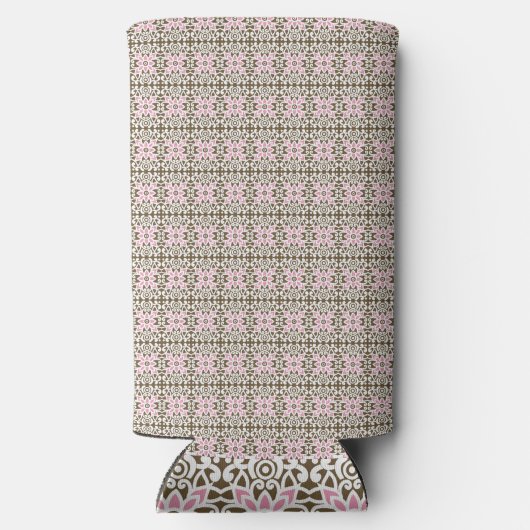 Een roze en bruin patroon op een witte achtergrond (Achterkant)