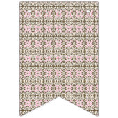 Een roze en bruin patroon op een witte achtergrond vlaggetjes (Eerste vlag)