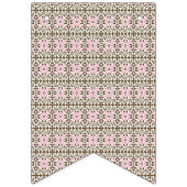 Een roze en bruin patroon op een witte achtergrond vlaggetjes (Derde vlag)